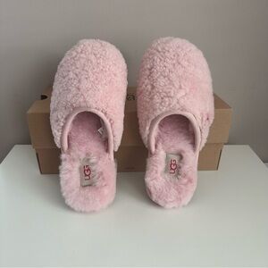 NIB UGG CURLY PEARLE SLIP ON SHEARLING SLIPPERS Size 7 PINK